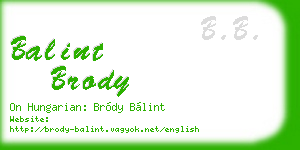 balint brody business card
